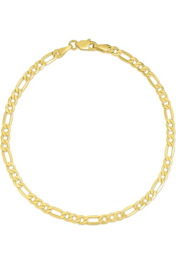 10k Yellow Gold 2.5mm Lite Figaro Chain Link Bracelet or Anklet