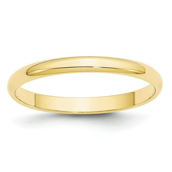 10k Yellow Gold 2.5mm Ltw Half Round Band Size 7 Ring