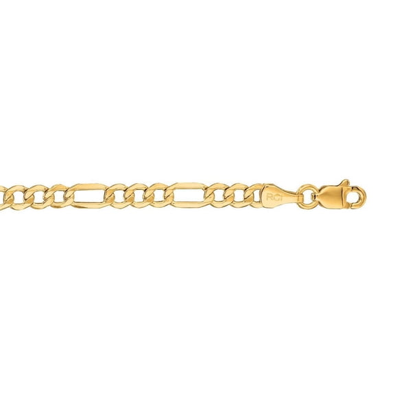 10k Yellow Gold 2.8mm Sparkle-Cut Figaro Lite Link With Lobster Clasp Necklace - 3.2 Grams - 20 Inch