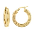 thumbnail image 1 of 10k Yellow Gold 24x2.5mm Side Dotted Design Round Hoop Earrings E Hoop Earring for Women, 1 of 2
