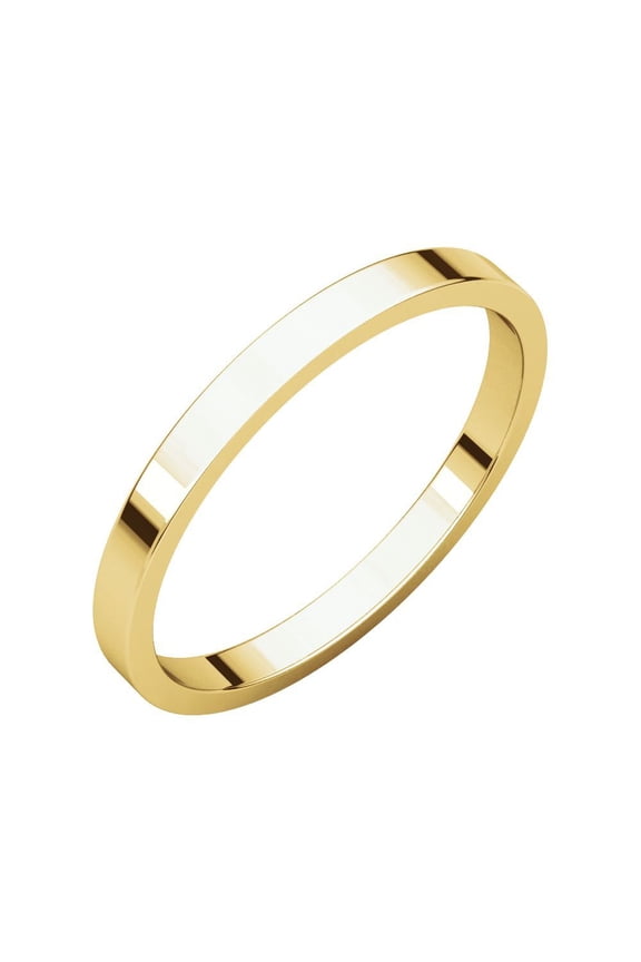 10k Yellow Gold 2mm Flat Band Ring - 1.6 Grams - Size 6