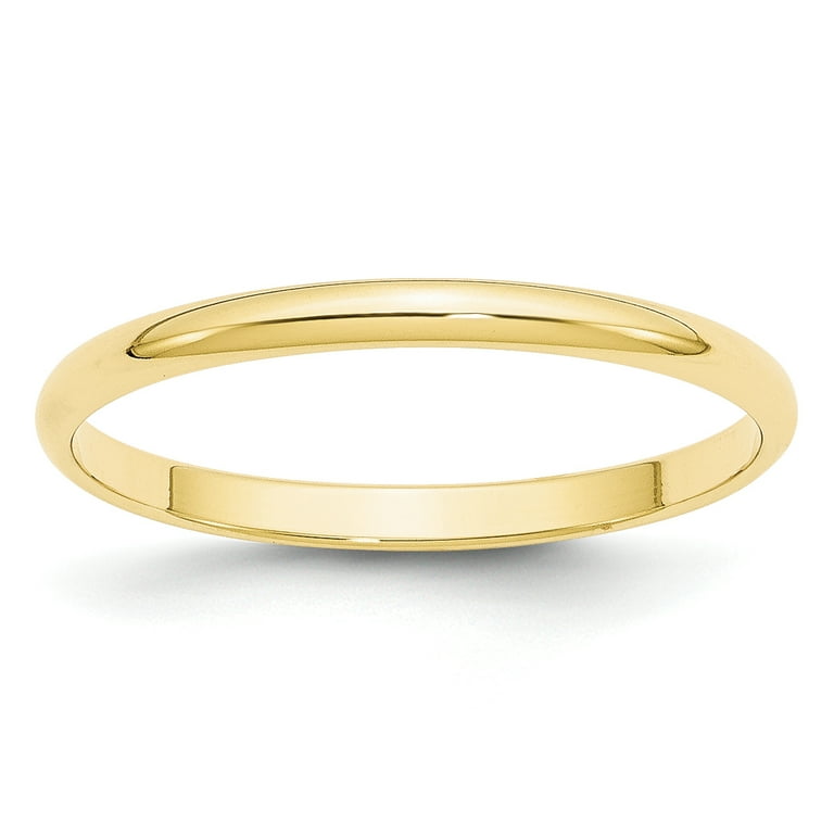 10k Yellow Gold 2mm Half Round Band 10k Yellow Gold 2mm Half Round Band