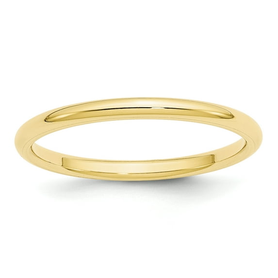 10k Yellow Gold 2mm Standard Comfort Fit Band Size 14