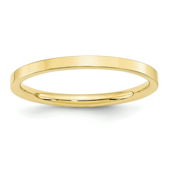 10k Yellow Gold 2mm Standard Flat Comfort Fit Band Size 13.5