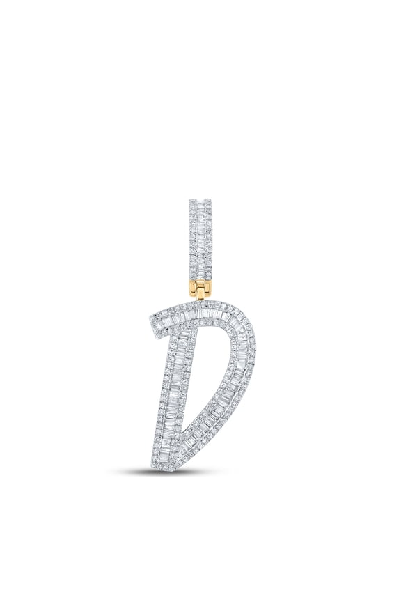 10k Yellow Gold 3/4 CTW Natural Diamond Initial "D" Mens Charm 4.25 Grams