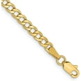 thumbnail image 1 of 10k Yellow Gold 3.6mm Semi-Solid Curb Link Chain - 9" Bracelet, 1 of 8