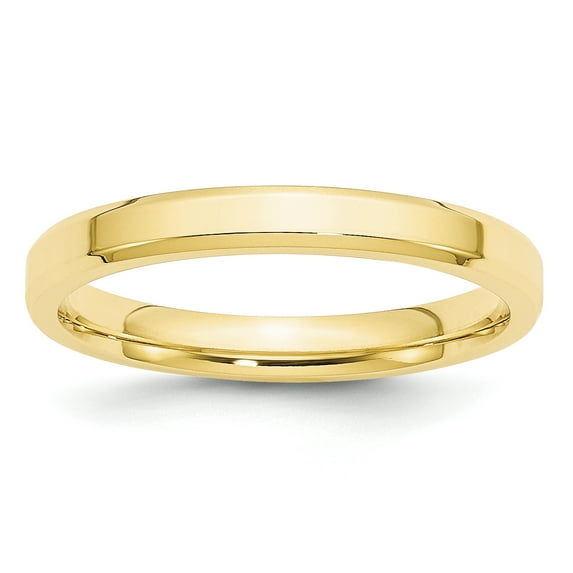 10k Yellow Gold 3mm Bevel Edge Comfort Fit Band Size 12