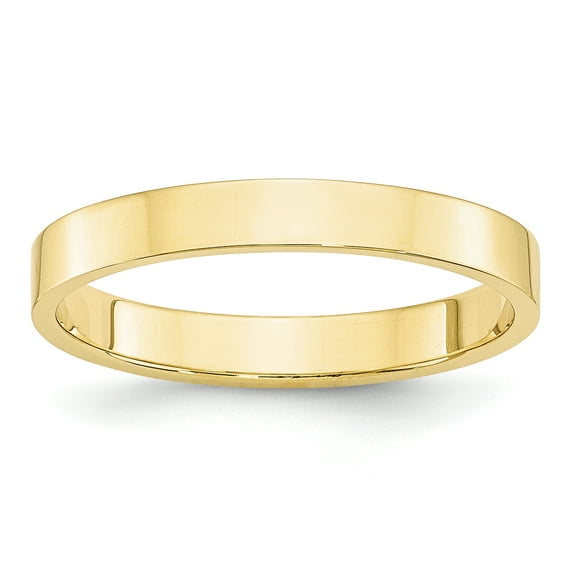 10k Yellow Gold 3mm Lightweight Flat Band Size 9.5