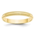 thumbnail image 1 of 10k Yellow Gold 3mm Ltw Milgrain Half Round Band Size 10 Ring, 1 of 2