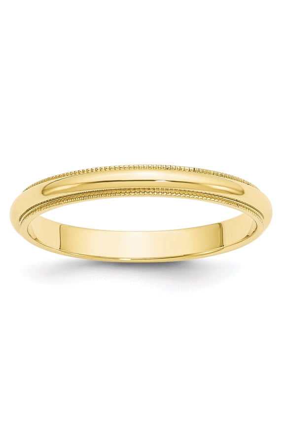 10k Yellow Gold 3mm Milgrain Half Round Band Size 6