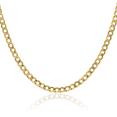 thumbnail image 1 of 10K Solid Yellow Gold 4.3mm Curb Link Chain Necklace, 1 of 4