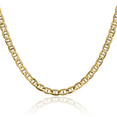 thumbnail image 1 of 10K Solid Yellow Gold 4.5mm Concave Anchor Mariner Link Chain Necklace, 1 of 5