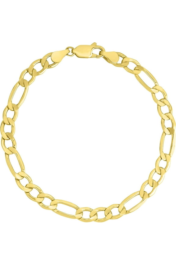 10k Yellow Gold 4.5mm Lite Figaro Chain Link Bracelet or Anklet