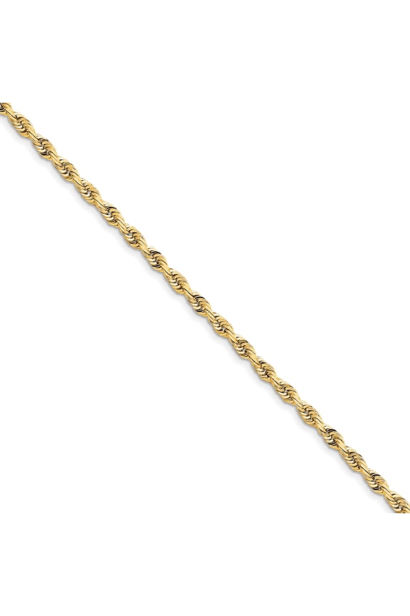 10k Yellow Gold 4.5mm Quadruple Link Rope Chain Anklet Ankle Beach Bracelet 7 Inch :
