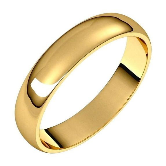 10k Yellow Gold 4mm Light Half Round Band Ring Size 8.5 Ring for Women and Men - 2.8 Grams