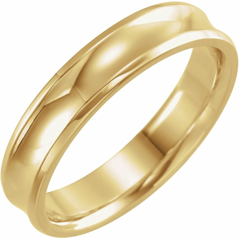 Heavy Concave 14ct Yellow Gold 5mm Wedding Ring