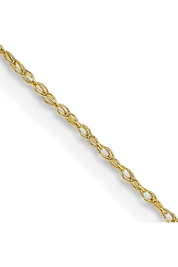 10k Yellow Gold .5mm Cable Link Rope Chain Necklace 24 Inch Pendant Charm Carded Fine Jewelry For Women Gifts For Her