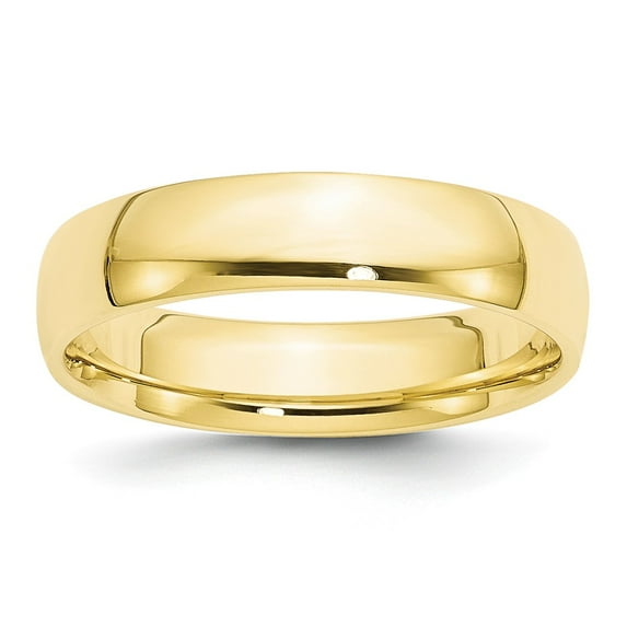 10k Yellow Gold 5mm Comfort Fit Men's Plain Classic Wedding Band Ring Size 10