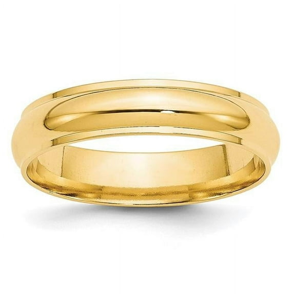 10k Yellow Gold 5mm Half Round with Edge Wedding Band Size 11
