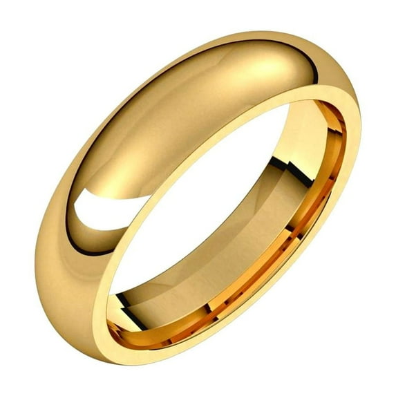 10k Yellow Gold 5mm Polished Comfort-Fit Band Ring Size 10 Ring for Women and Men - 7.2 Grams
