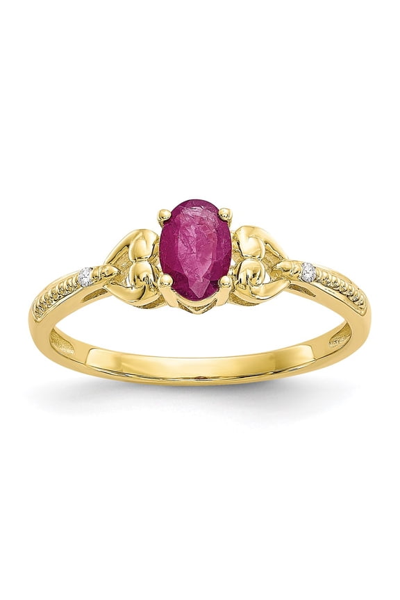 10K Ruby and Diamond Ring 10XB280