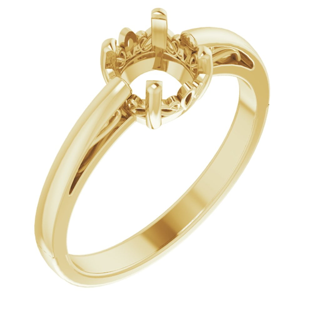 10k Yellow Gold 5x5mm Cushion Cut Scroll Setting Solitaire Fashion Ring 10k Yellow Gold 5x5mm Cushion Cut Scroll Setting Solitaire Fashion Ring