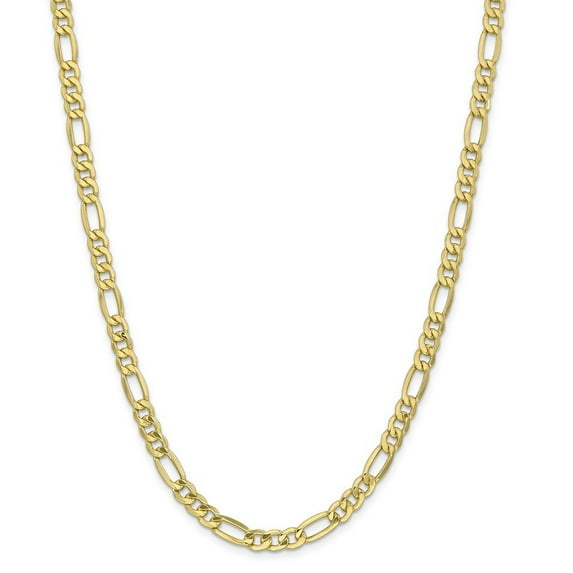 10k Yellow Gold 6.6mm Semi-Solid Figaro Chain Bracelet - 4.5 Grams - 8 Inch