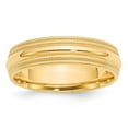 thumbnail image 1 of 10k Yellow Gold 6mm Double Milgrain Comfort Fit Wedding Band Size 5 1DMC060, 1 of 4