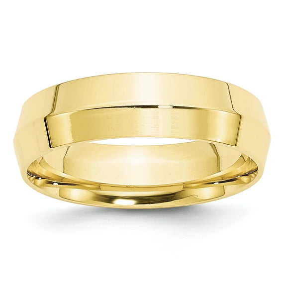10k Yellow Gold 6mm Knife Edge Comfort Fit Band Size 4
