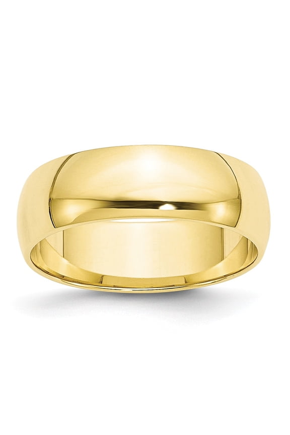 10k Yellow Gold 6mm Lightweight Half Round Wedding Band Size 10