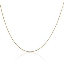10K Solid Yellow Gold 0.6mm Round Cable Rolo Link Chain Belcher Necklace