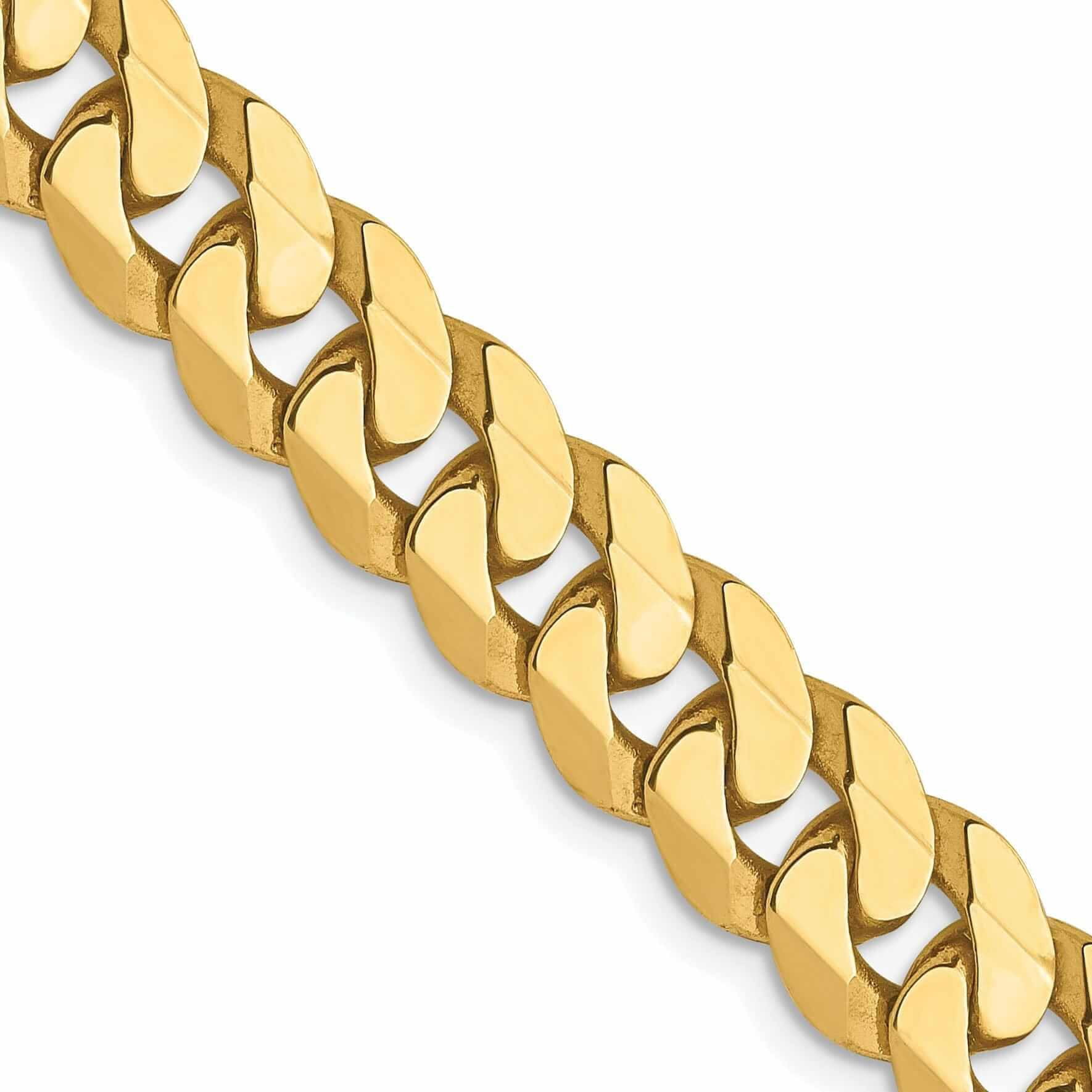 10k Yellow Gold 7.25mm Flat Beveled Curb Chain - Walmart.com