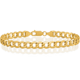 thumbnail image 1 of 10K Solid Yellow Gold 7mm Curb Link Chain Bracelet, 1 of 4