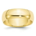 thumbnail image 1 of 10k Yellow Gold 7mm Half Round Wedding Band Size 11, 1 of 1