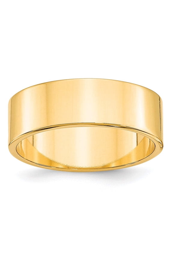 10k Yellow Gold Solid Polished Lightweight 7mm Ltw Flat Band Size 9 Ring Ring for Women and Men