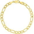 thumbnail image 1 of 10k Yellow Gold 7mm Lite Figaro Chain Link Bracelet or Anklet, 1 of 5