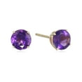 thumbnail image 1 of 10k Yellow Gold African Amethyst Round Stud Earrings, 1 of 1