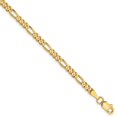 thumbnail image 1 of 10k Yellow Gold Anklet 10 inch 3 mm Concave Figaro Chain, 1 of 2
