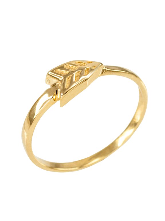 10k Yellow Gold Arrow Band Ring (Size 10)