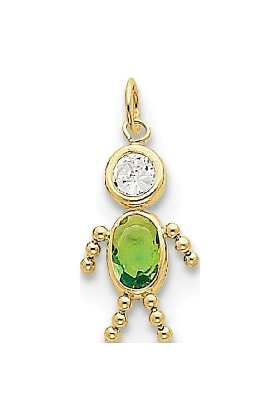 10k Yellow Gold August Boy Birthday Month Colored Stone Charm