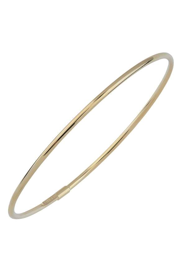 KoolJewelry 10k Yellow Gold Bangle Bracelet (2 mm, Fits up to 8 inches) | Jewelry for Women