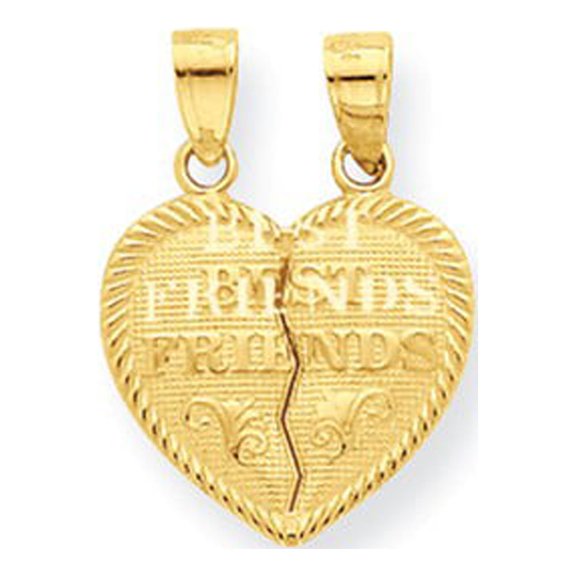 10k Yellow Gold Best Friends Break-apart Heart Charm