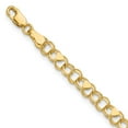 thumbnail image 1 of 10k Yellow Gold Bracelet 4 mm 8 in Double Link with Hearts Charm, 1 of 6