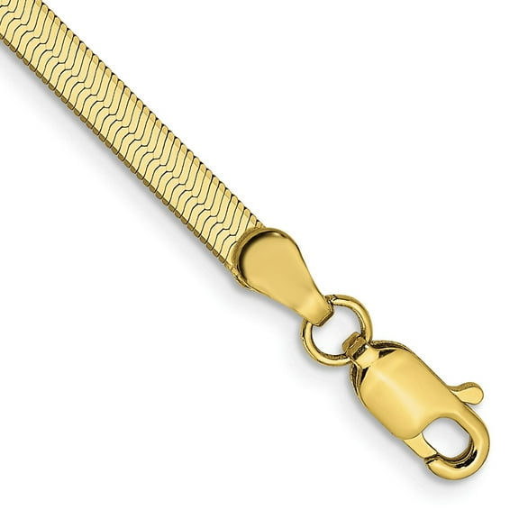10k Yellow Gold Bracelet Chain Styles Herringbone 3 mm 7 in Silky