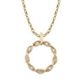 thumbnail image 1 of 10k Yellow Gold Braided Circle Diamond Pendant Necklace, 1 of 5