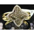 thumbnail image 1 of 10k Yellow Gold Brown Diamond Round Cut Star Right Hand Band Cocktail Ring, 1 of 11