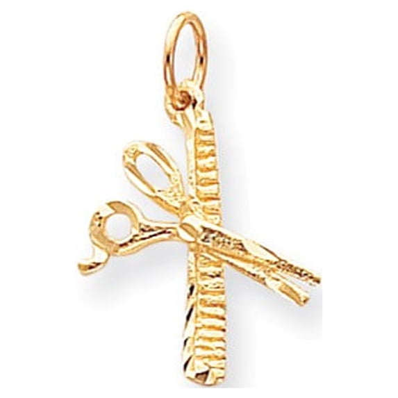 10k Yellow Gold COMB & SCISSORS CHARM