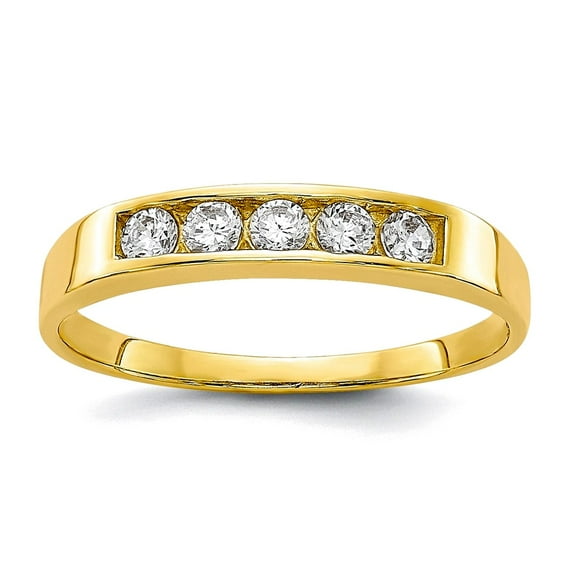 10k Yellow Gold Cubic Zirconia Polished Ring Size 3.00 Ring
