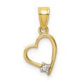 thumbnail image 1 of 10k Yellow Gold CZ Heart Charm Pendant, 1 of 7