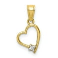 thumbnail image 1 of 10k Yellow Gold CZ Heart Pendant, 1 of 5